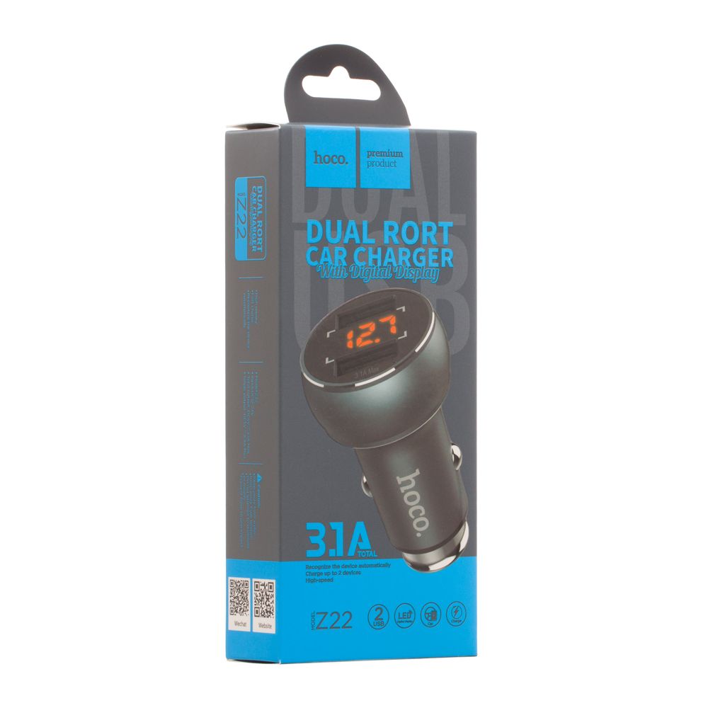 Купить АВТО ЗАРЯДНОЕ УСТРОЙСТВО HOCO Z22 LED 2 USB_2
