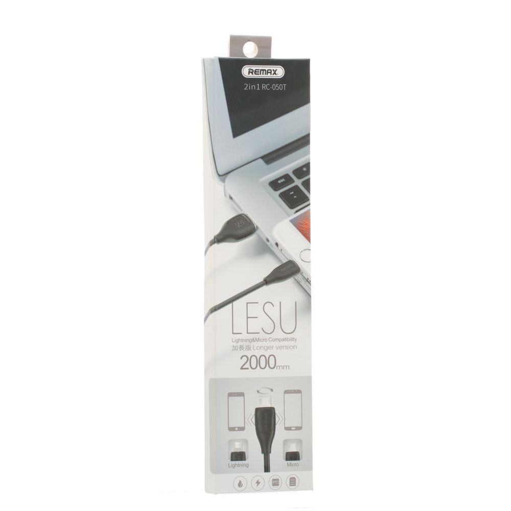 Купить USB REMAX RC-050T LESU 2 IN 1 2M (LIGHTNING / MICRO)_1