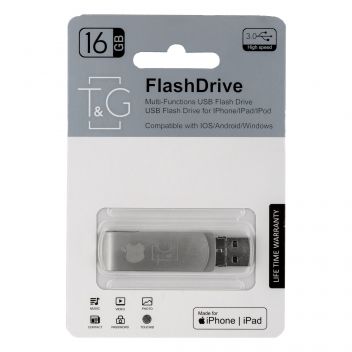 Купить USB OTG T&G 3&1 LIGHTNING&ANDROID 16GB METAL 007
