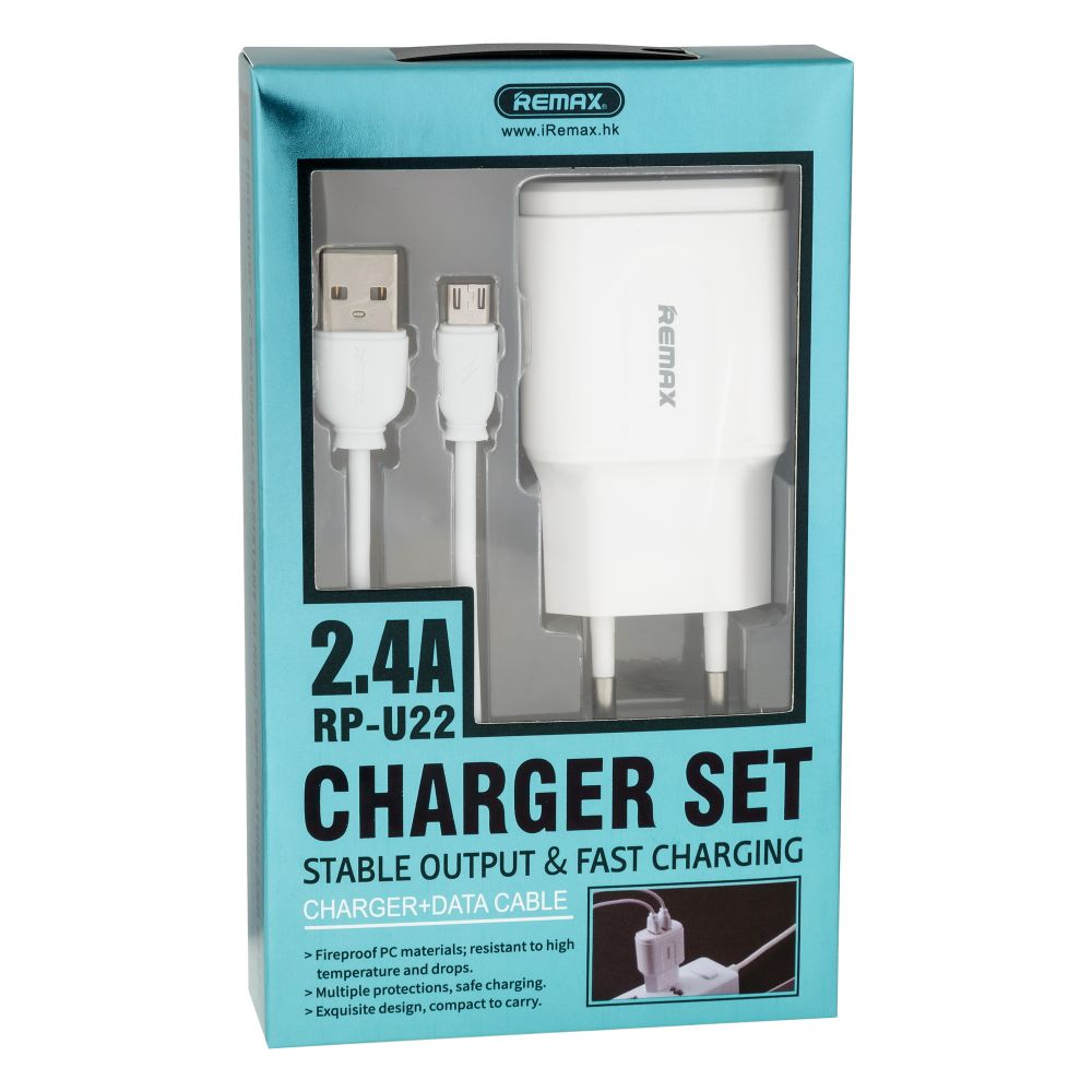 Купить СЕТЕВОЕ ЗАРЯДНОЕ УСТРОЙСТВО REMAX RP-U22 2USB 2.4A MICRO