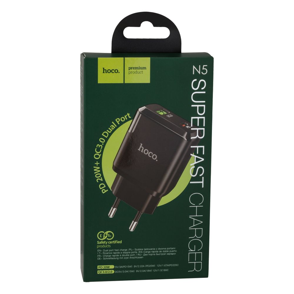 Купить СЕТЕВОЕ ЗАРЯДНОЕ УСТРОЙСТВО HOCO N5 PD20W+QC3.0_1