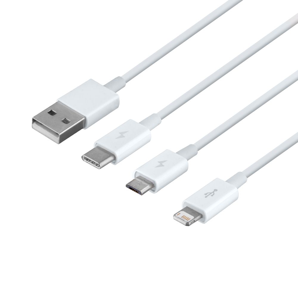 Купить USB BASEUS USB TO MICRO / LIGHTNING / TYPE-C 3.5A 1.5M CAMLTYS_1