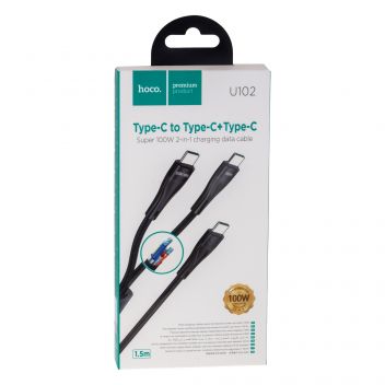 Купить USB HOCO U102 SUPER 2 IN1 TYPE-C TO TYPE-C / TYPE-C 100W