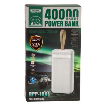 Купить POWER BANK REMAX RPP-184 LEADER SERIES 2.1A FAST CHAGING 40000 MAH