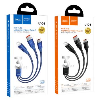 Купить USB HOCO U104 3-IN-1 ULTRA 6A