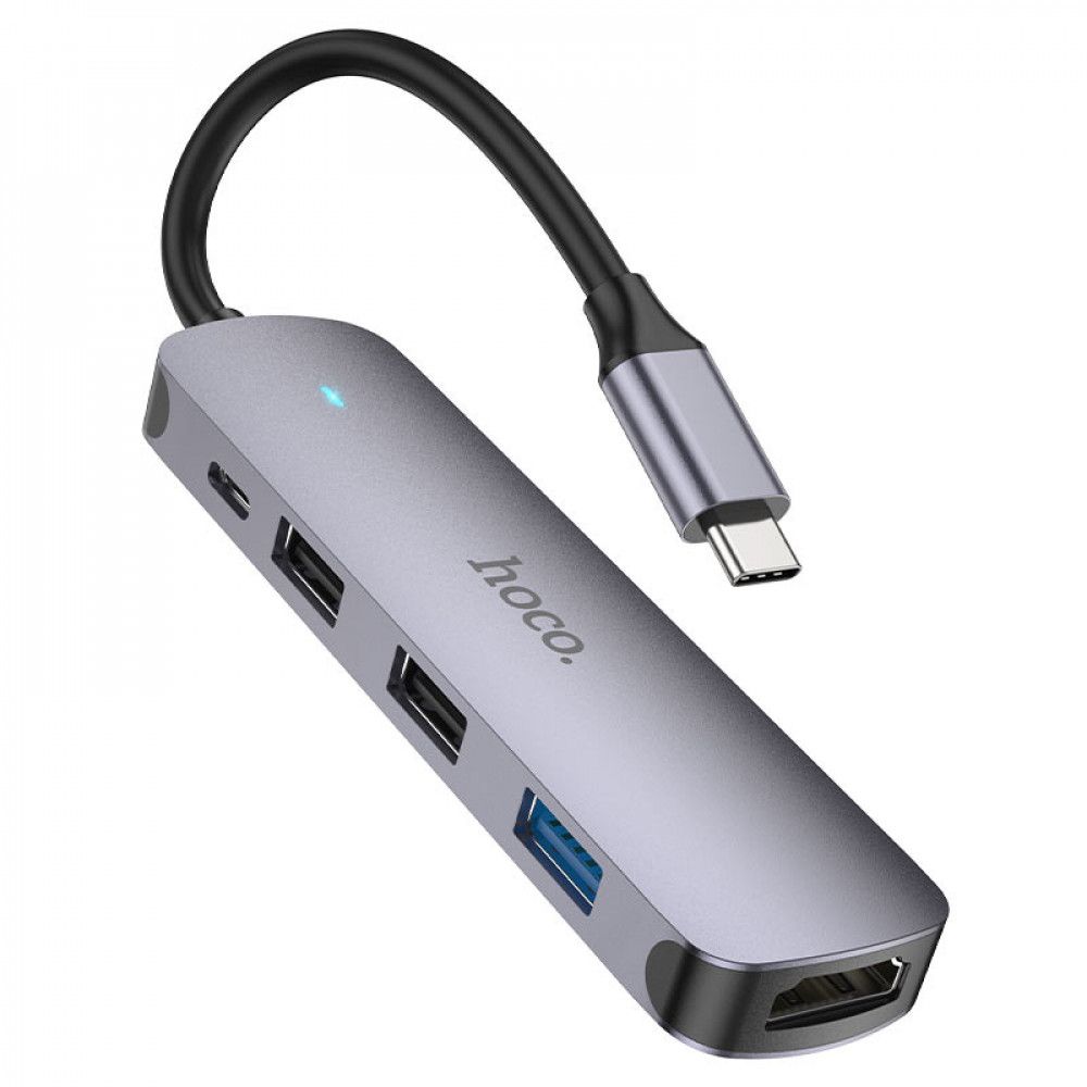 Купить USB HUB HOCO HB27 TYPE-C MULTI-FUNCTION CONVERTER(HDTV+USB3.0+USB2.0*2+PD)_1