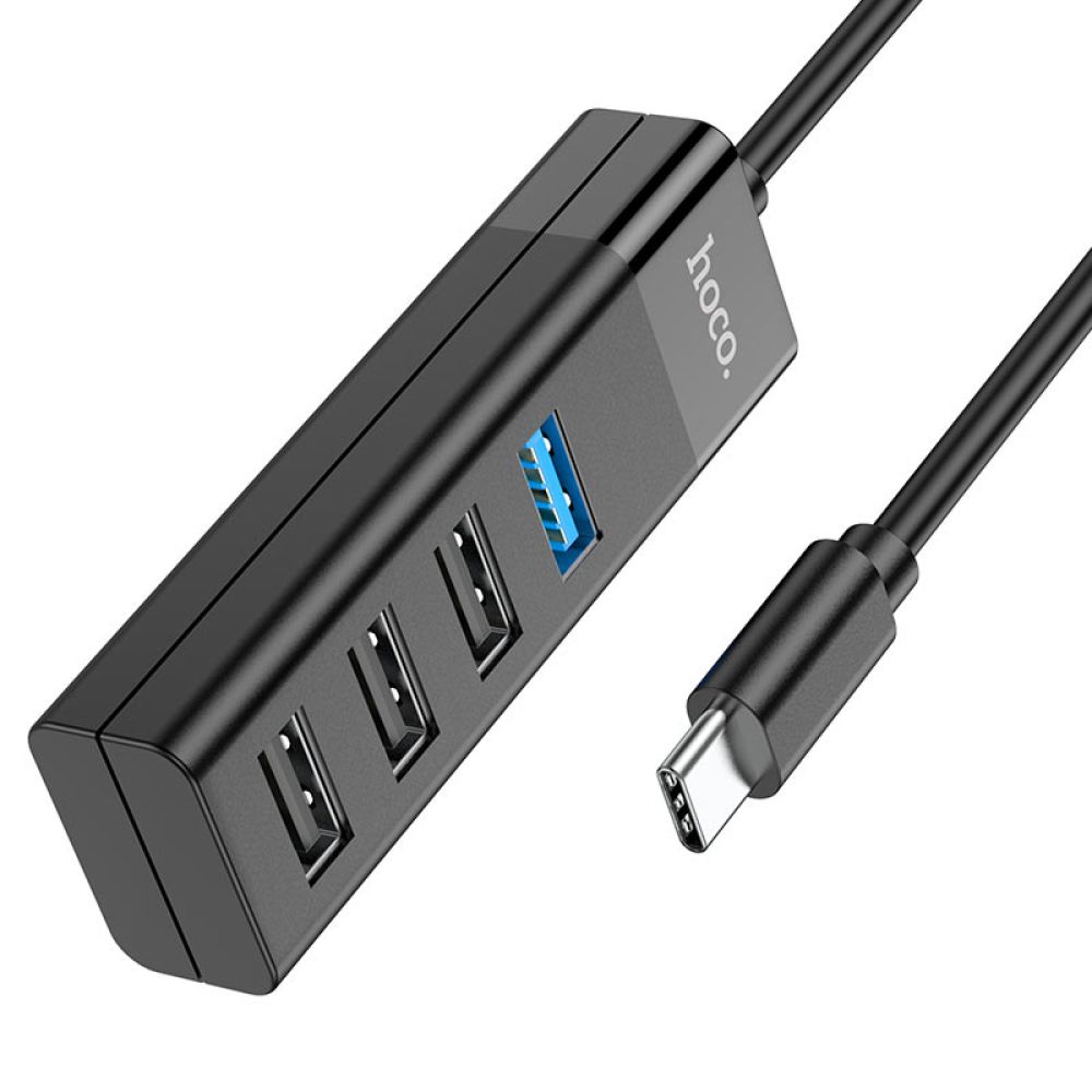 Купить USB HUB HOCO HB25 EASY MIX 4-IN-1 CONVERTER(TYPE-C TO USB3.0+USB2.0*3)_1