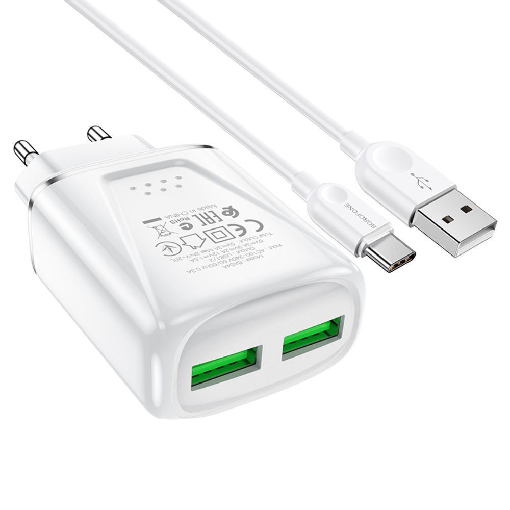 Купить СЕТЕВОЕ ЗАРЯДНОЕ УСТРОЙСТВО BOROFONE BA54A QC3.0 18W TYPE-C_1