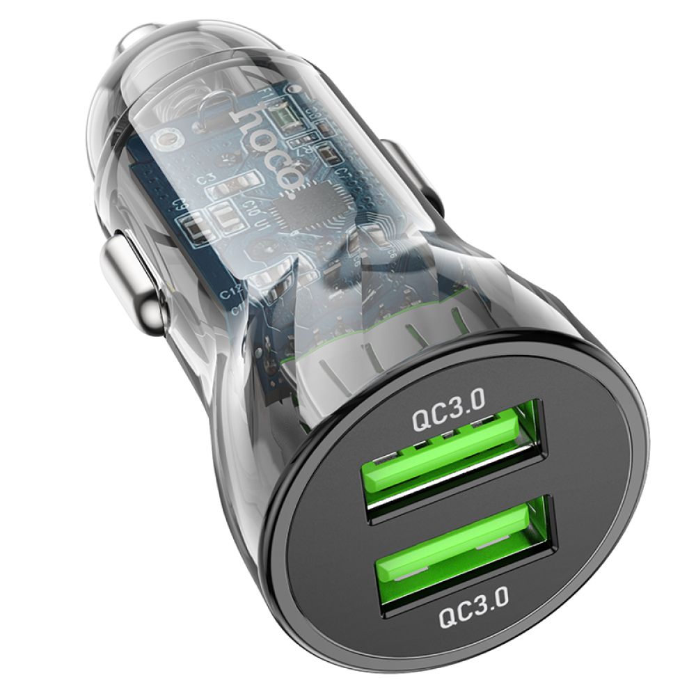 Купить АВТО ЗАРЯДНОЕ УСТРОЙСТВО HOCO Z47 TRANSPARENT QC3.0 18W_2