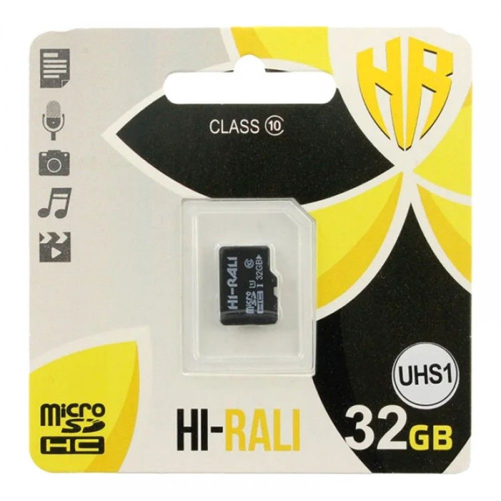Купить КАРТА ПАМЯТИ HI-RALI MICROSDHC 32GB UHS-1 10 CLASS