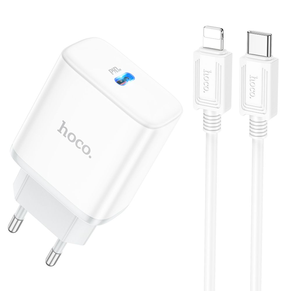 Купить СЕТЕВОЕ ЗАРЯДНОЕ УСТРОЙСТВО HOCO C104A STAGE SINGLE PORT PD20W TYPE-C TO LIGHTNING_1