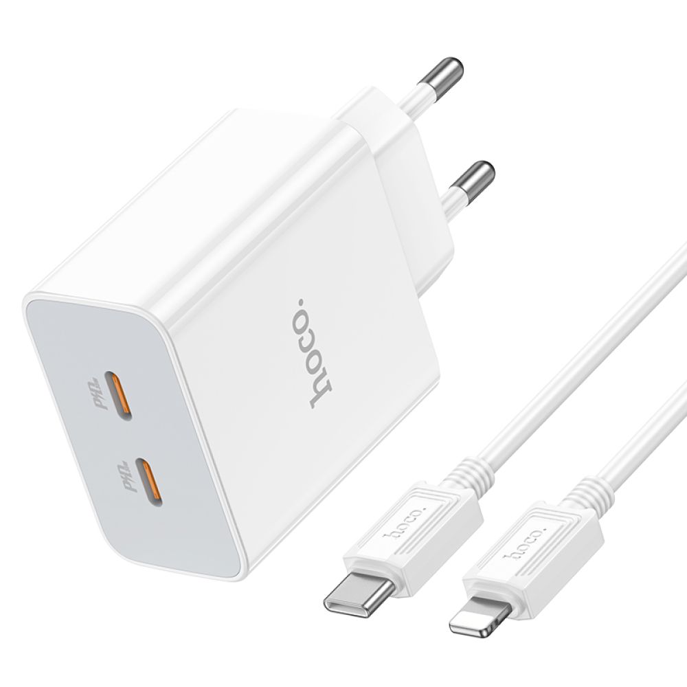 Купить СЕТЕВОЕ ЗАРЯДНОЕ УСТРОЙСТВО HOCO C108A LEADER PD35W/QC TYPE-C TO LIGHTNING_1