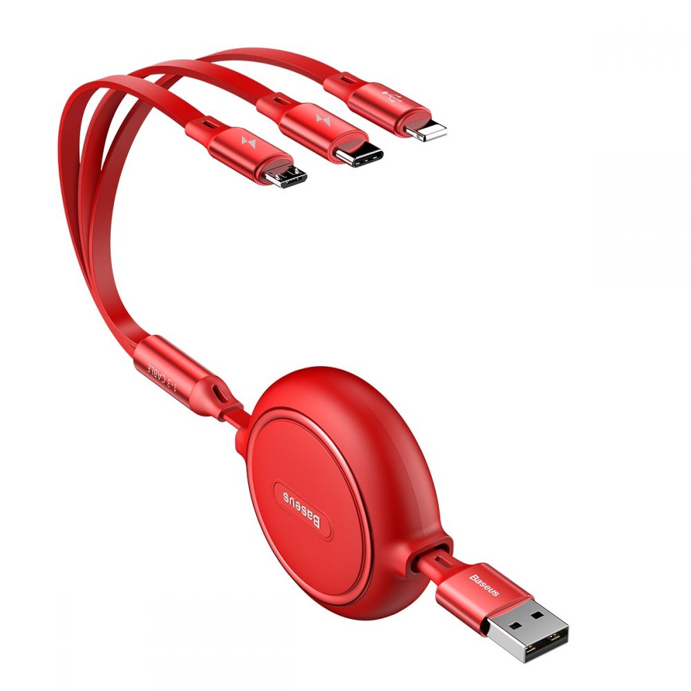 Купить USB BASEUS GOLDEN LOOP 3-IN-1 USB TO MICRO / LIGHTNING / TYPE-C 3.5A 1.2M CAMLT-JH_5
