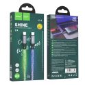 Купить USB HOCO U112 SHINE 60W TYPE-C TO TYPE-C LED