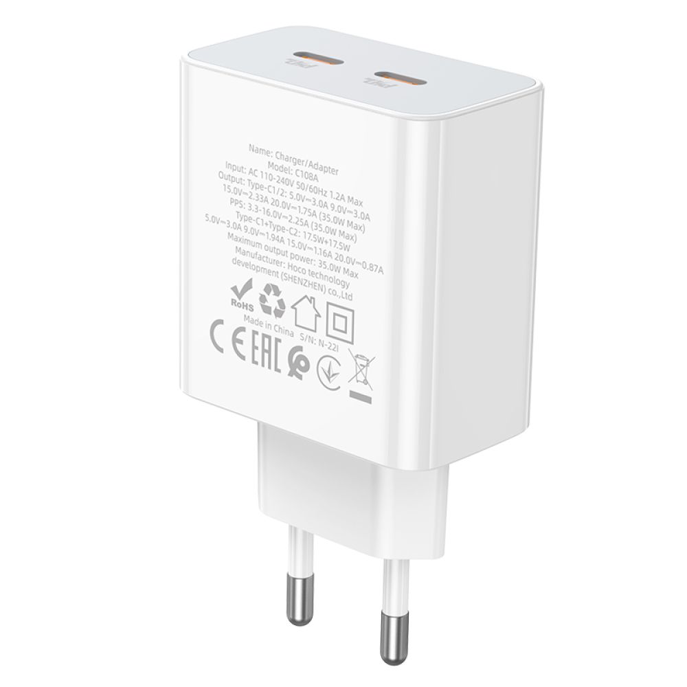 Купить СЕТЕВОЕ ЗАРЯДНОЕ УСТРОЙСТВО HOCO C108A LEADER PD35W/QC_3