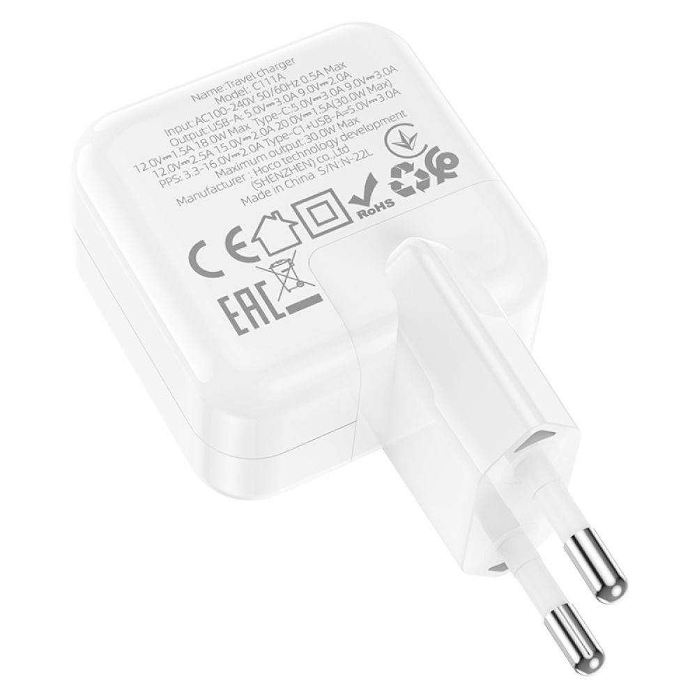 Купить СЕТЕВОЕ ЗАРЯДНОЕ УСТРОЙСТВО HOCO C111A LUCKY PD30W+QC3.0_2