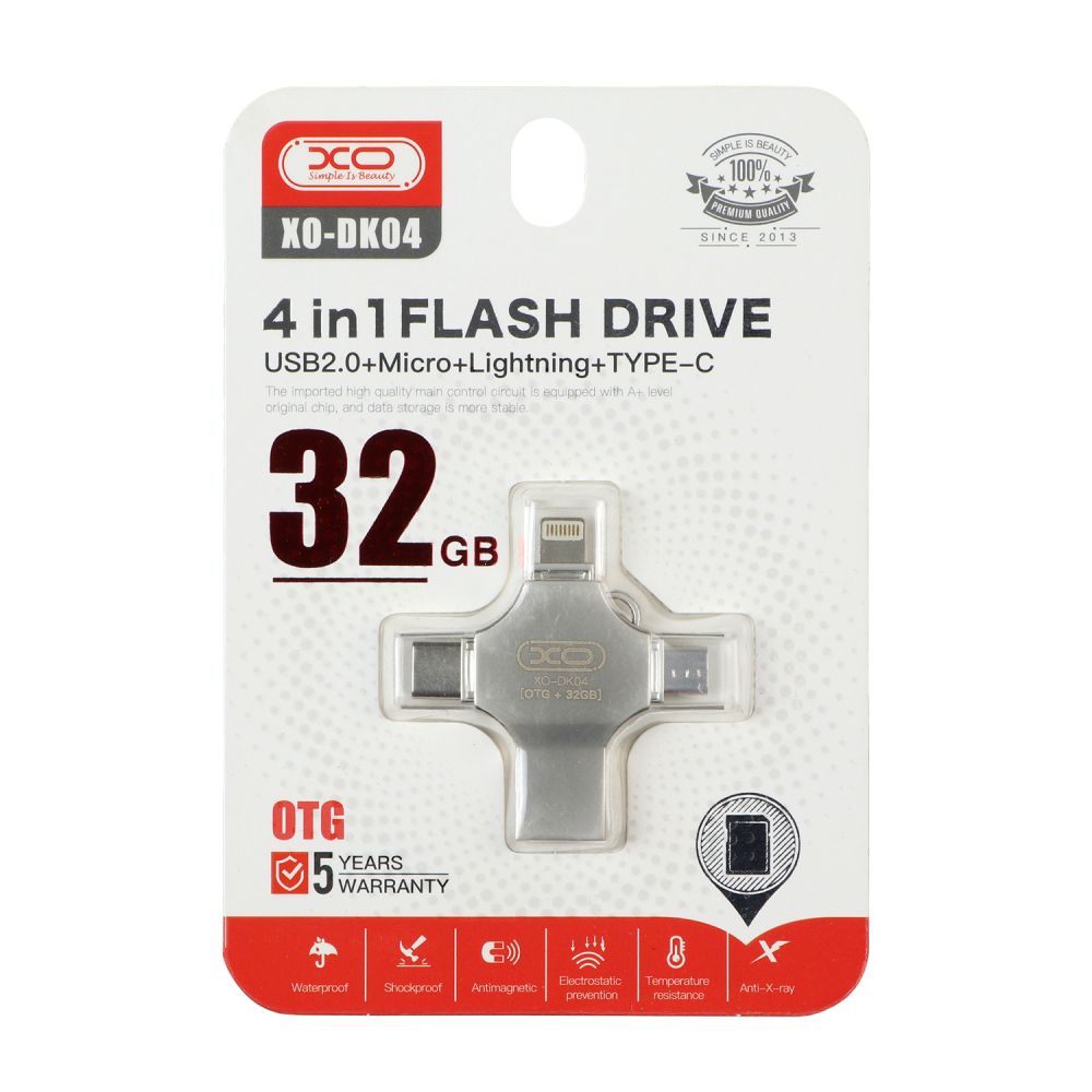 Купить USB FLASH DRIVE XO DK04 USB2.0 4 IN 1 32GB