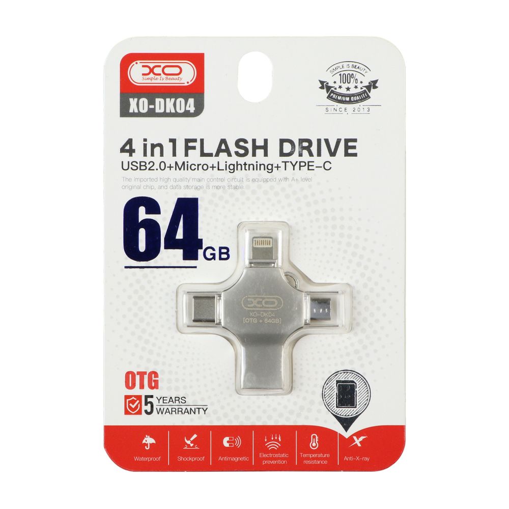 Купить USB FLASH DRIVE XO DK04 USB2.0 4 IN 1 64GB