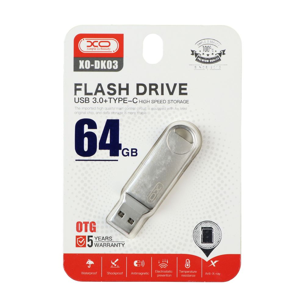 Купить USB FLASH DRIVE XO DK03 USB3.0+TYPE C 64GB