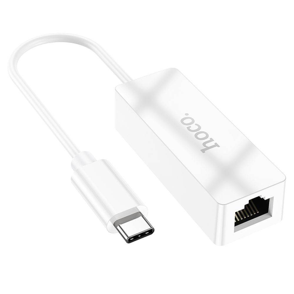 Переходник Hoco UA22 Type C to Ethernet adapter (100 Mbps) (Белый)
