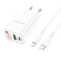 Купить СЕТЕВОЕ ЗАРЯДНОЕ УСТРОЙСТВО BOROFONE BA78A PD20W+QC3.0 DIGITAL DISPLAY TYPE-C TO LIGHTNING_1
