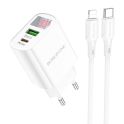 Купить СЕТЕВОЕ ЗАРЯДНОЕ УСТРОЙСТВО BOROFONE BA78A PD20W+QC3.0 DIGITAL DISPLAY TYPE-C TO LIGHTNING
