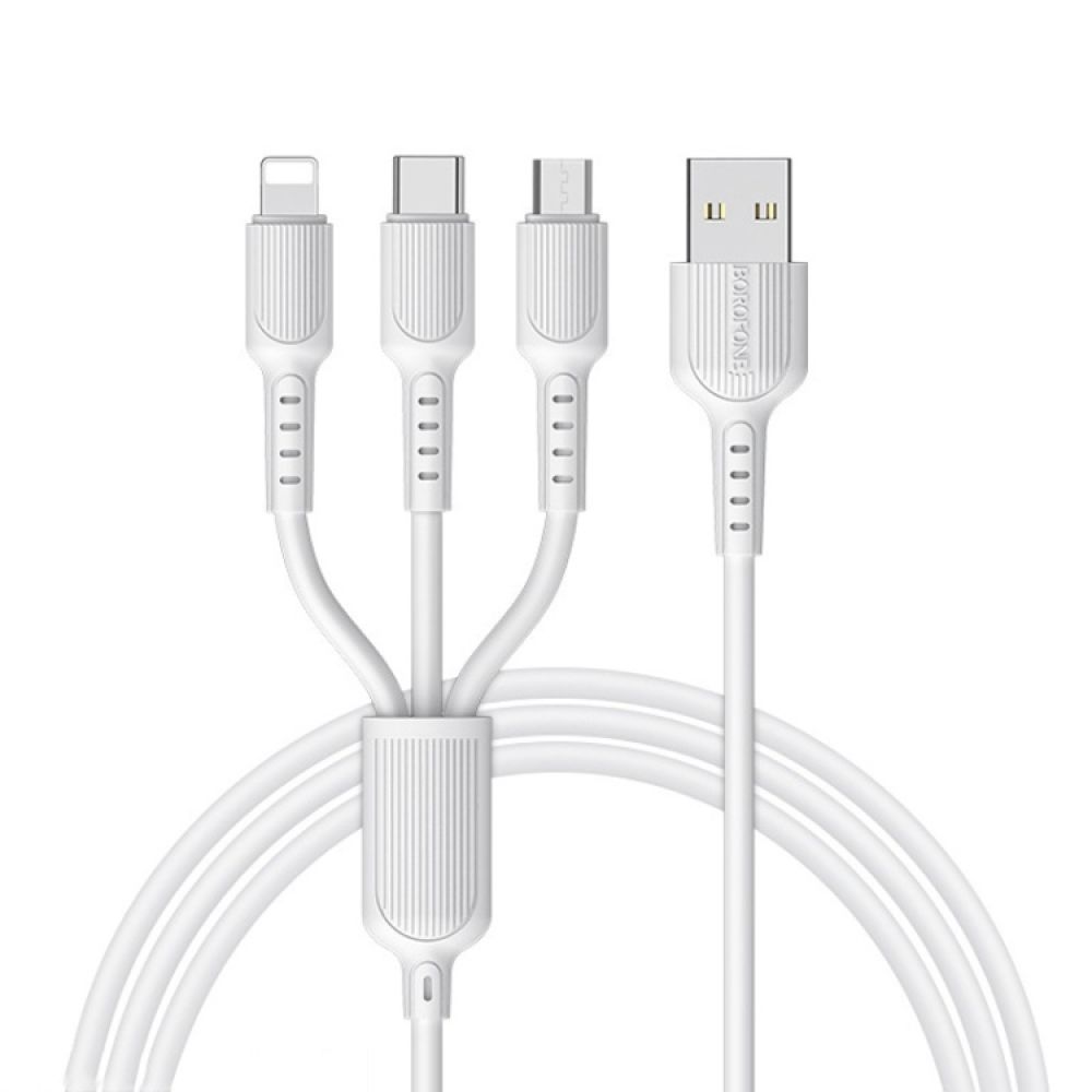 Купить USB BOROFONE BX16 3-IN-1 EASY IP+MICRO+TYPE-C МЯТАЯ УПАКОВКА_2