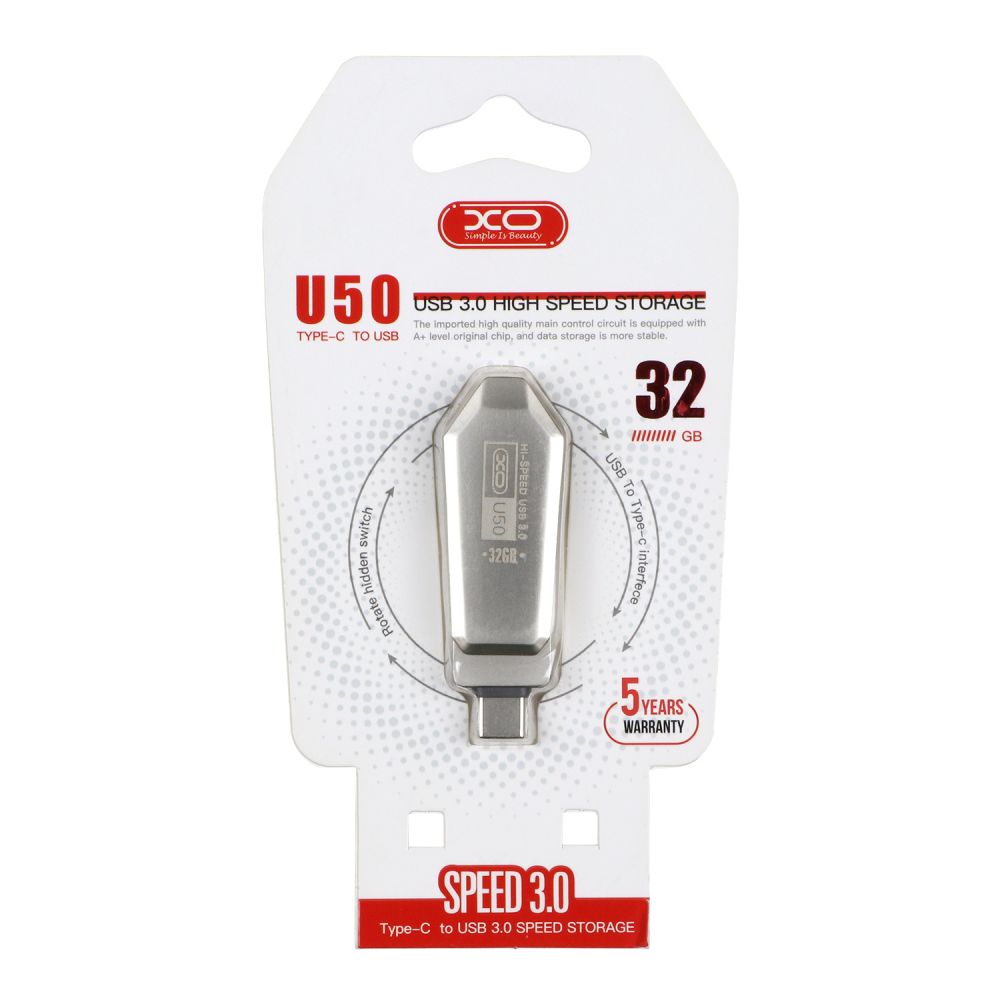 Купить USB FLASH DRIVE XO U50 USB3.0+TYPE C 32GB