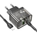 Купить СЕТЕВОЕ ЗАРЯДНОЕ УСТРОЙСТВО HOCO N34 DAZZLING PD20W+QC3.0 TYPE-C TO LIGHTNING_1