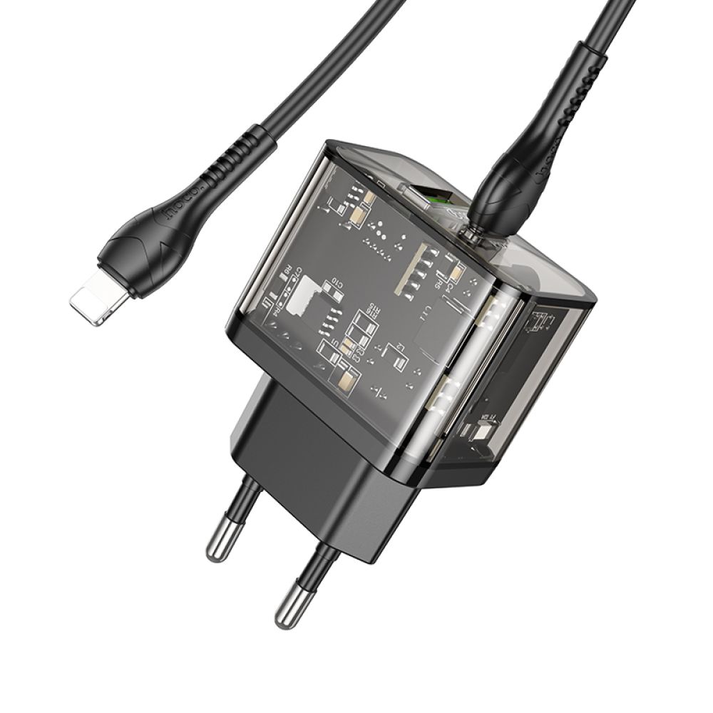 Купить СЕТЕВОЕ ЗАРЯДНОЕ УСТРОЙСТВО HOCO N34 DAZZLING PD20W+QC3.0 TYPE-C TO LIGHTNING_3