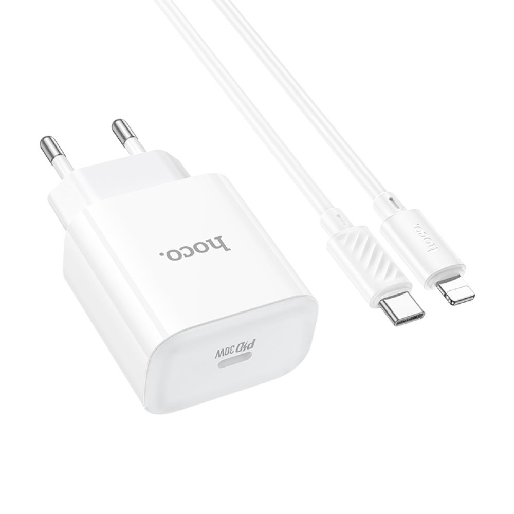 Купить СЕТЕВОЕ ЗАРЯДНОЕ УСТРОЙСТВО HOCO C76A PRO 1USB-C PD/QC 30W+TYPE-C TO LIGHTNING_4