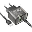 Купить СЕТЕВОЕ ЗАРЯДНОЕ УСТРОЙСТВО HOCO N34 DAZZLING PD20W+QC3.0 TYPE-C TO TYPE-C_2