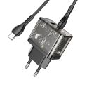 Купить СЕТЕВОЕ ЗАРЯДНОЕ УСТРОЙСТВО HOCO N34 DAZZLING PD20W+QC3.0 TYPE-C TO TYPE-C_4