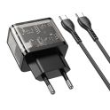 Купить СЕТЕВОЕ ЗАРЯДНОЕ УСТРОЙСТВО HOCO N34 DAZZLING PD20W+QC3.0 TYPE-C TO TYPE-C_5