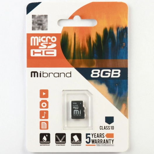 Купить КАРТА ПАМЯТИ MIBRAND MICROSDHC 8GB 10 CLASS