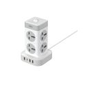Купить СЕТЕВОЙ УДЛИНИТЕЛЬ XO WL21 TOWER SHAPED 8AC SOCKET+3USB-A+1USB-C 2M МЯТ.УПАК._1