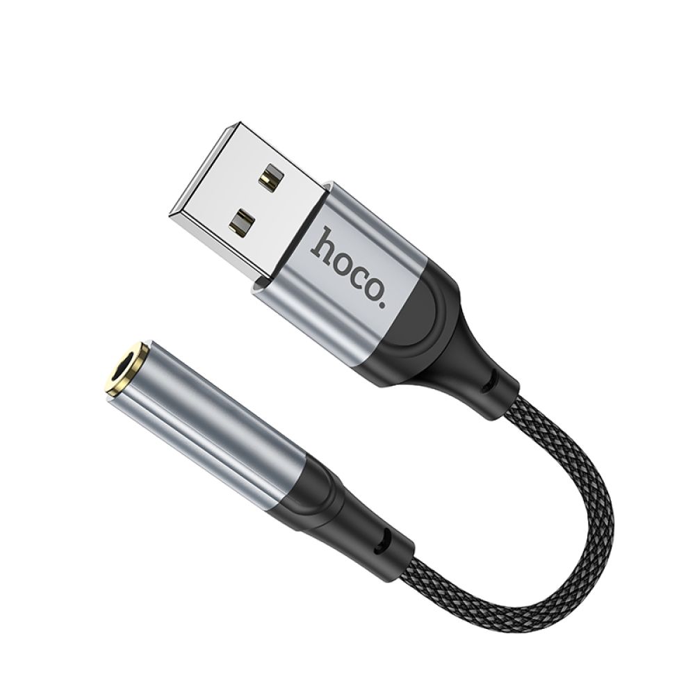 Купить ПЕРЕХОДНИК HOCO LS36 SOUND CARD USB TO AUX 3.5MM (FEMALE) 12CM_4