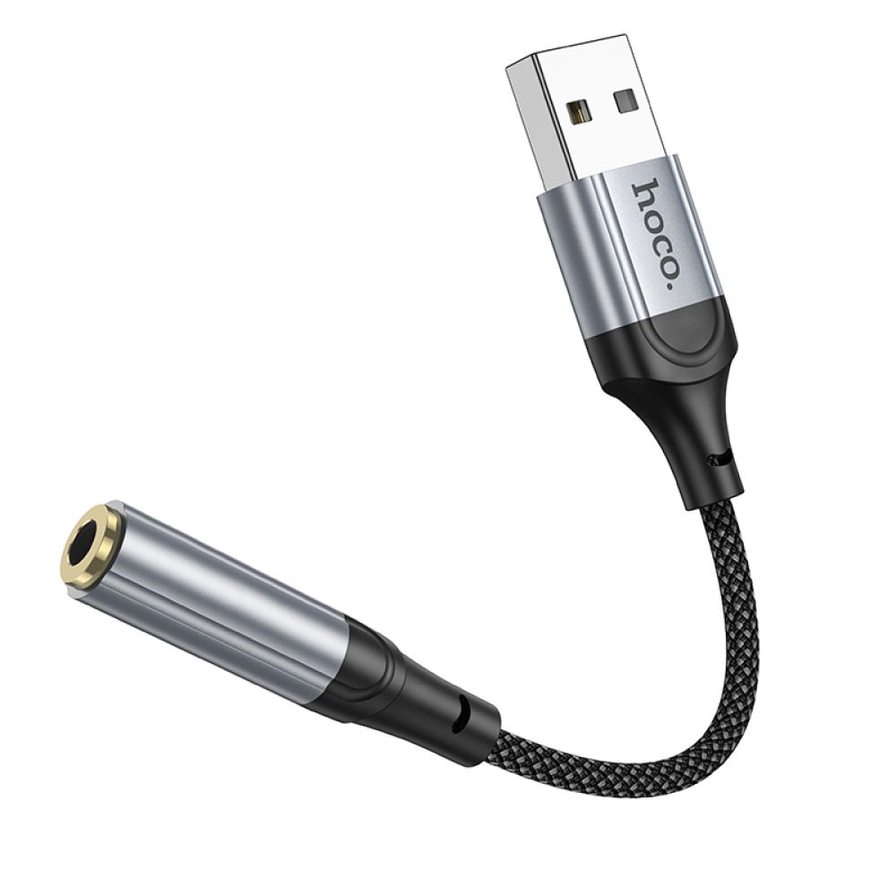 Купить ПЕРЕХОДНИК HOCO LS36 SOUND CARD USB TO AUX 3.5MM (FEMALE) 12CM_5