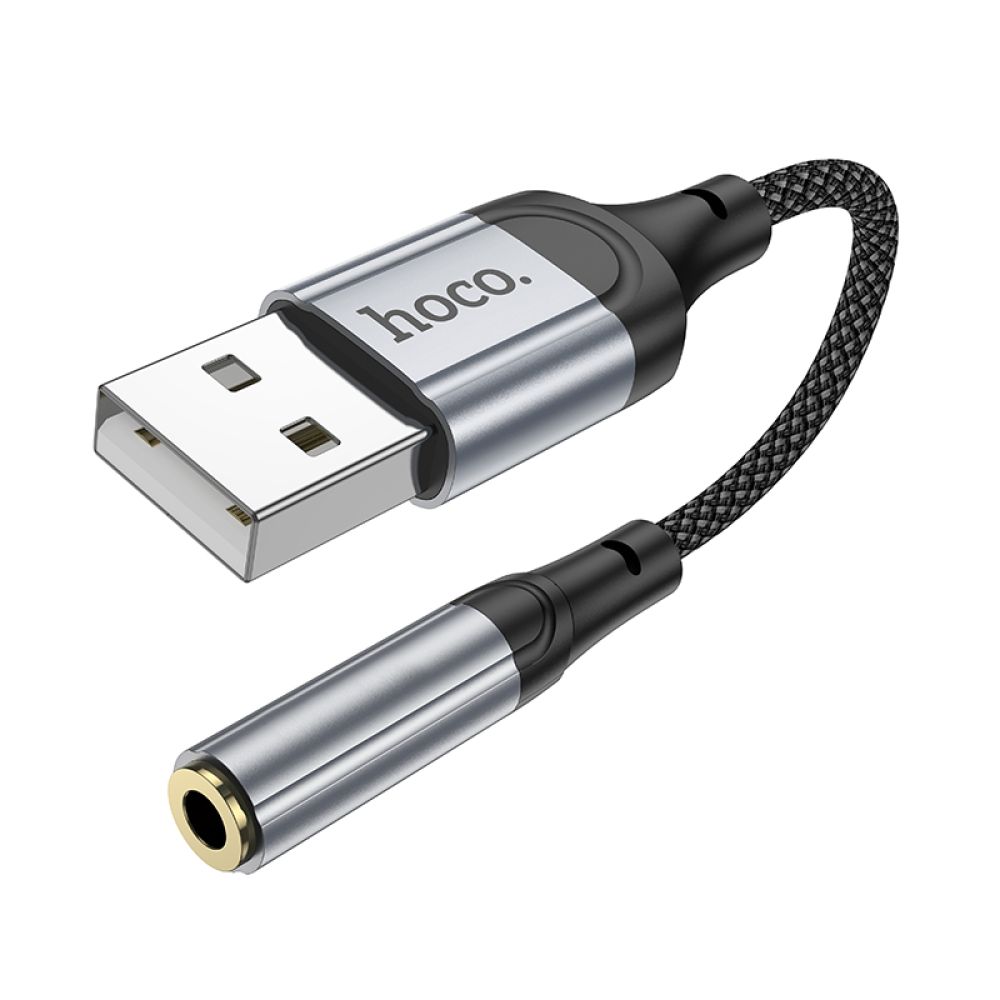 Купить ПЕРЕХОДНИК HOCO LS36 SOUND CARD USB TO AUX 3.5MM (FEMALE) 12CM_2