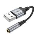 Купить ПЕРЕХОДНИК HOCO LS36 SOUND CARD USB TO AUX 3.5MM (FEMALE) 12CM_2