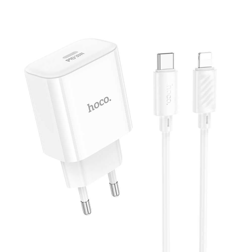 Купить СЕТЕВОЕ ЗАРЯДНОЕ УСТРОЙСТВО HOCO C76A PRO 1USB-C PD/QC 30W+TYPE-C TO LIGHTNING_1