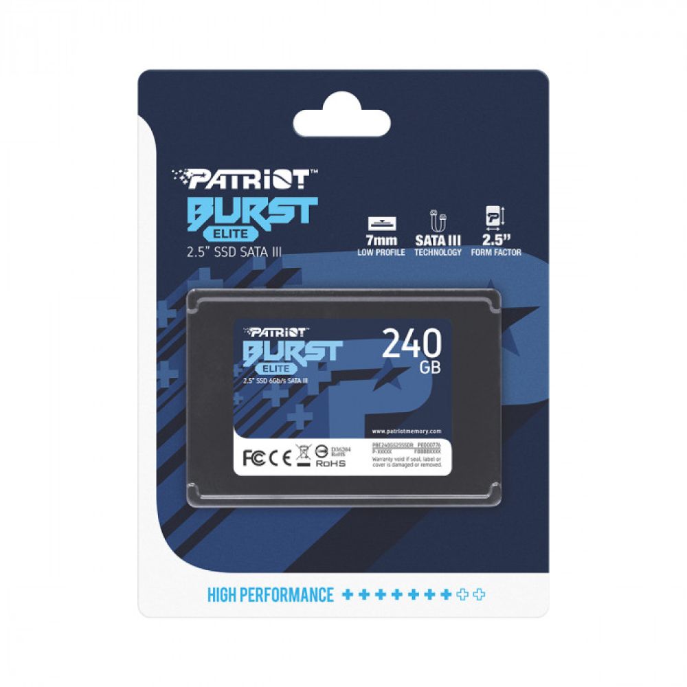 Купить SSD ДИСК PATRIOT BURST ELITE 240GB 2.5" 7MM SATAIII TLC 3D (PBE240GS25SSDR)