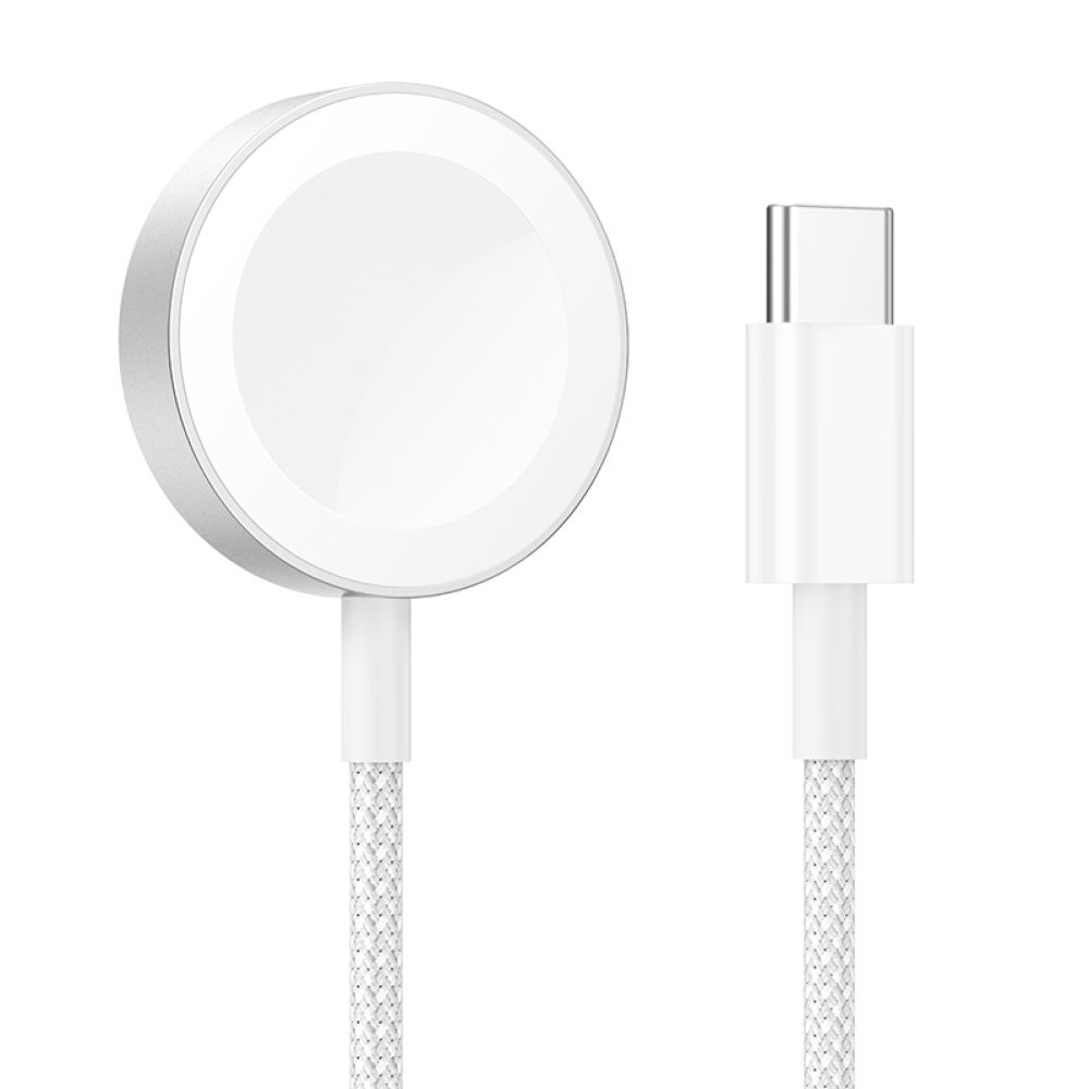 Беспроводное Зарядное Устройство Hoco CW46 Apple Watch 1-8, SE/SE2, Ultra (Белый)