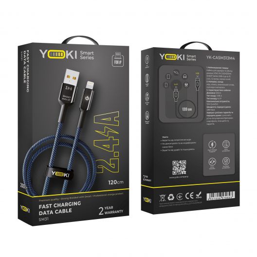 Купить USB YOKI SMART YK-SM31 LIGHTNING 2.4A 1.2M