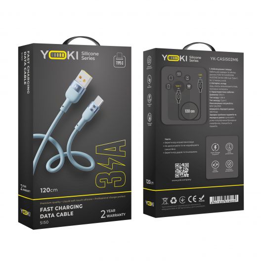 Купить USB YOKI SILICONE YK-SI50 TYPE-C 3A 1.2M