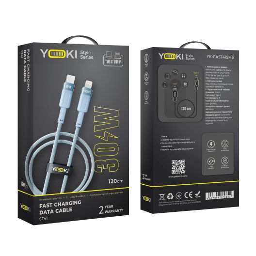 Купить USB YOKI STYLE YK-ST41 TYPE-C TO LIGHTNING 30W 1.2M