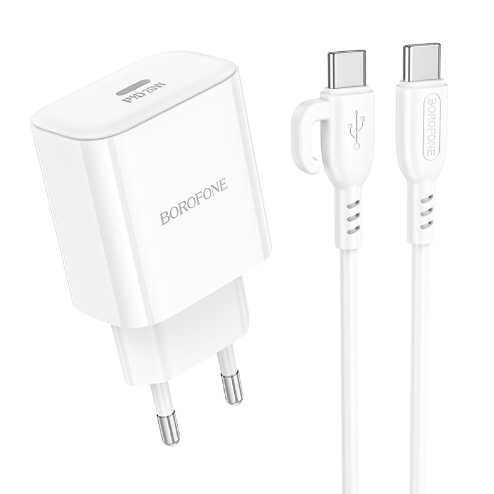 Купить СЕТЕВОЕ ЗАРЯДНОЕ УСТРОЙСТВО BOROFONE BA81A 1USB-C PD/QC 20W+TYPE-C TO TYPE-C
