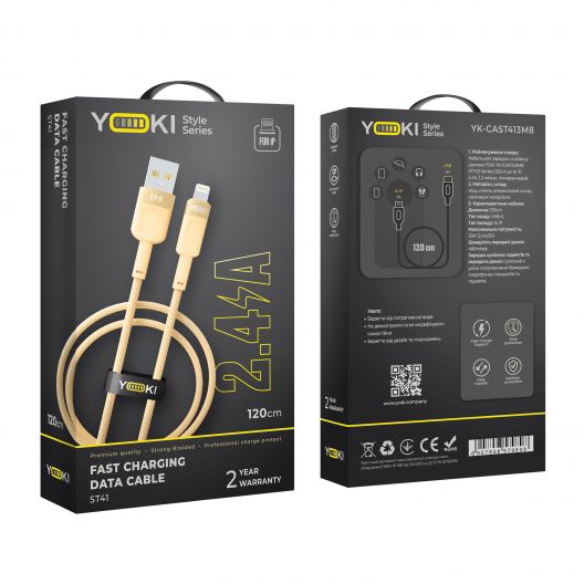 Купить USB YOKI STYLE YK-ST41 LIGHTNING 2.4A 1.2M