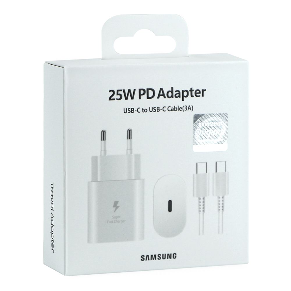 Мережевий Зарядний Пристрій Samsung 1USB-C PD/QC 25W+Type-C to Type-C 1:1 зображення 1