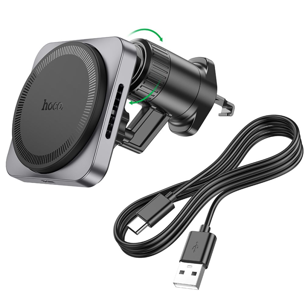 Автотримач Hoco HW15 Speed Magnetic Wireless 15W превью 6